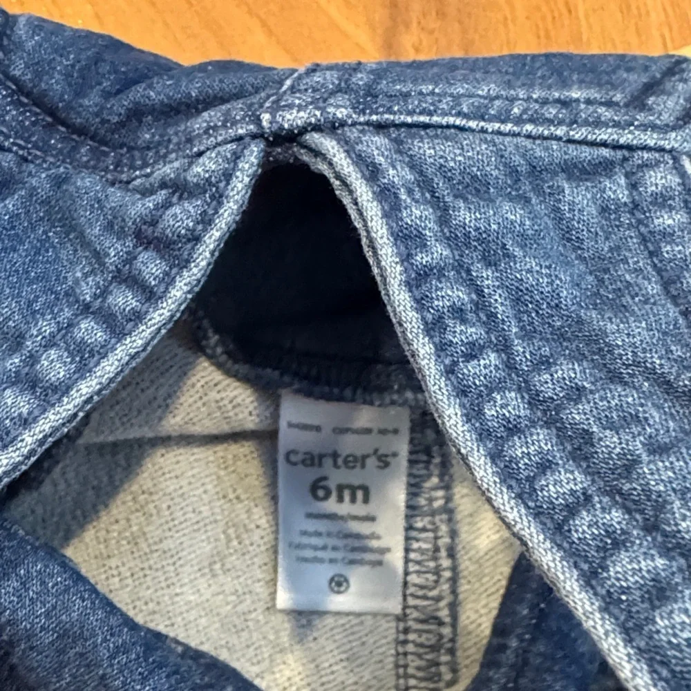 Carter's Navy Striped Sweater and Denim baby Overalls